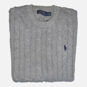 Polo Ralph Lauren Men's Crew Neck Cotton Cable-Knit Sweater LARGE